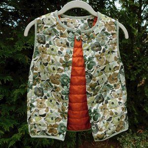 Free Assembly Girls Size 7/8 Quilted Floral Print Vest
